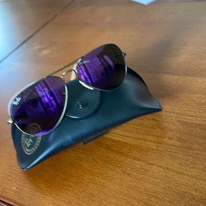 Purple mirror lenses Aviator RayBan sunglasses